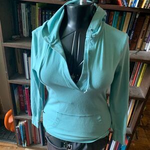 The North Face blue fitted gorpcore split neck hooded S pullover